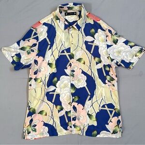 Men’s All Saints Floral Short Sleeve Button Up Size XL